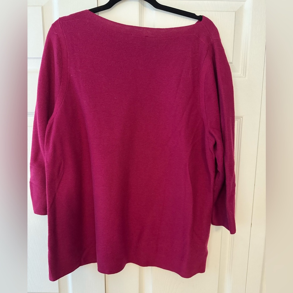 Talbots Women's Crew Neck Sweater - Rich Berry - Picture 2 of 4